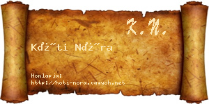 Kóti Nóra névjegykártya