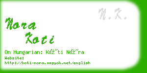 nora koti business card